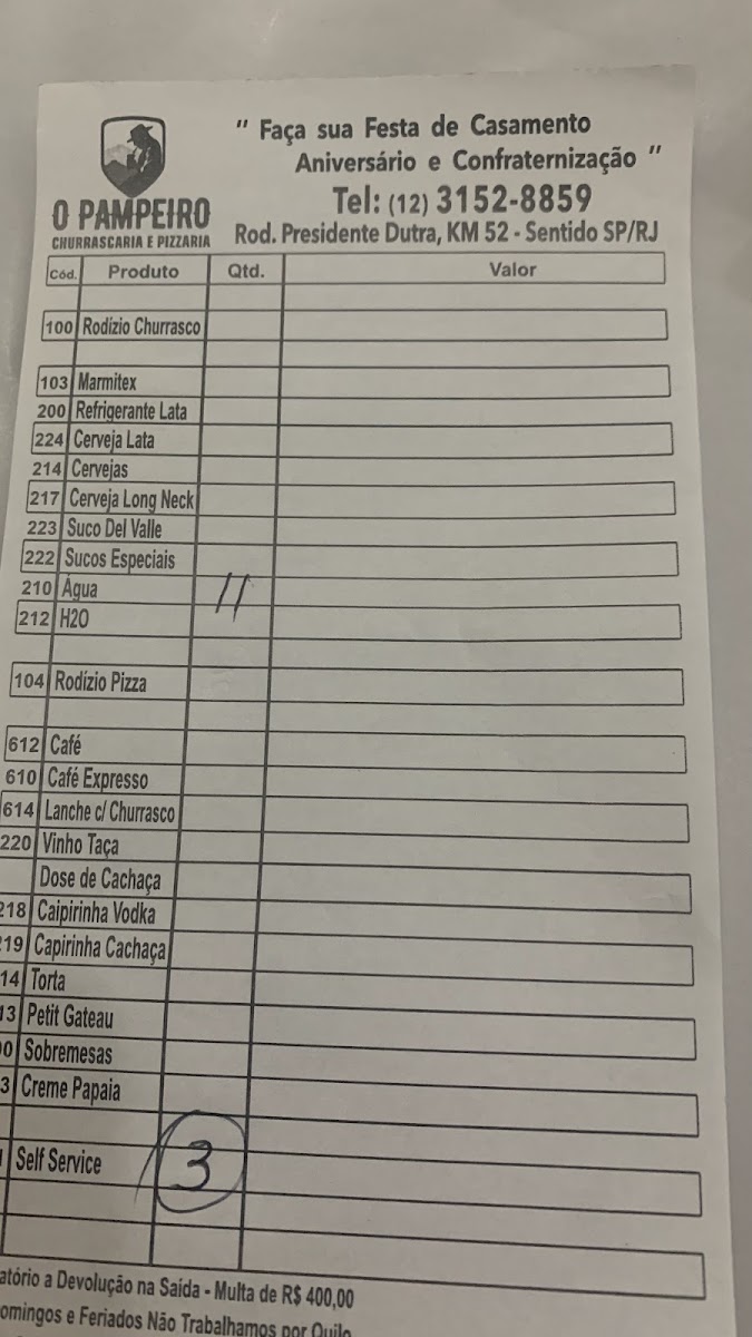 Menu O Pampeiro Churrascaria-1